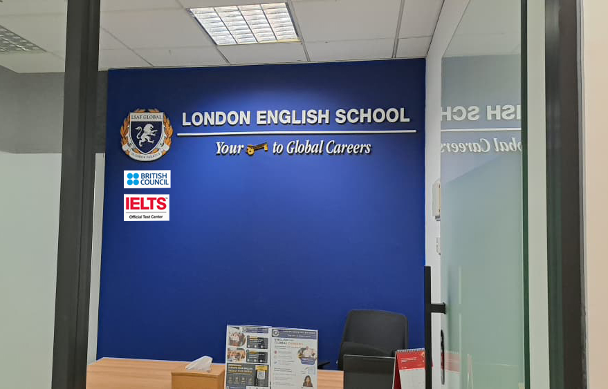 London English School reception branding